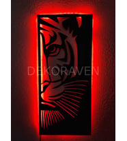 Kaplan Led Işıklı Tablo (Kırmızı)