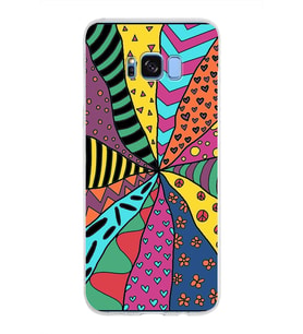 PrintiFy Samsung Galaxy S8 Plus ile Uyumlu 1mm Slim Fit Retro Colors 4 Baskılı Şeffaf  Kılıf