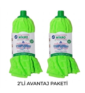 Wikro Desenli Kumaş İz Bırakmaz Mikrofiber Tüm Viledalar İle Uyumlu Mop Ucu i 2'Lİ Set