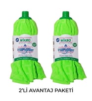 Wikro Desenli Kumaş İz Bırakmaz Mikrofiber Tüm Viledalar İle Uyumlu Mop Ucu i 2'Lİ Set