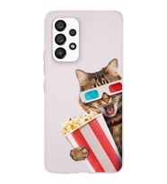 PrintiFy Samsung Galaxy A53 ile Uyumlu 1mm Slim Fit Kedi 1 050b Baskılı Şeffaf  Kılıf
