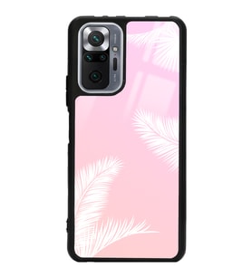 Xiaomi Redmi Note 10 Pro - 10 Max Uyumlu Beyaz Palmiye Tasarımlı Glossy Telefon Kılıfı