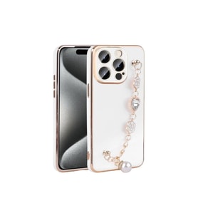 Apple iPhone 15 Pro Uyumlu Kılıf El Tutamaçlı Kamera Korumalı Zore Taka Silikon Kapak (Beyaz)