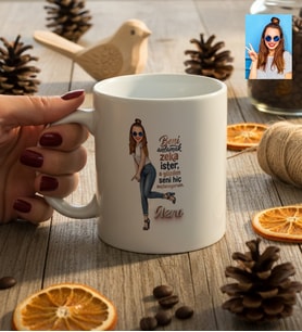 Kişiye Özel Karikatürlü Beni Anlamak Zeka İster Kupa Bardak Doğum Günü Hediyesi