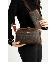 Kadın Orta Boy Baskılı Şık Omuz Çantası Ve Cüzdanı Kombin Shopper K232053MH (STD)