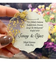 Epoksi Magnet Hediyelik - ETİKET DEĞİLDİR!! - Enfal Ayetli - Düğün, Nişan, Nikah, Kına, Söz Hatırası (Altın)