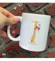 Size Özel I Harfli Seramik Baskılı Kupa Bardaklar