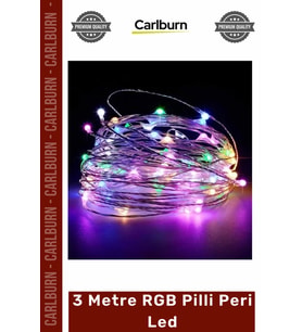 #PeriLed Renkli Dekoratif Bakır Tel Işıklandırma Yılbaşı Süsleme 3 Metre RGB Pilli Peri Led