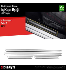 Drs Tuning Polo Uyumlu 6 Hatchback Krom İç Kapı Eşiği 4 Parça. 2017 Üzeri Parça