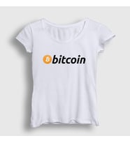 Presmono Kadın Beyaz Btc Bitcoin T-Shirt 263228tt (Beyaz)