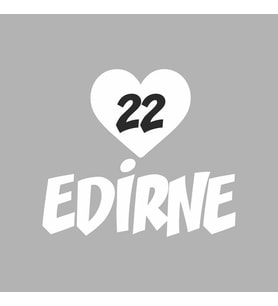 Kalpli 22 Edirne Araba Sticker siyah 20x15 CM (Beyaz)
