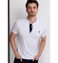 T8560 DEWBERRY T-SHIRT-BEYAZ