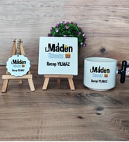 Maden Mühendisi Hediye Seti Kupa Bardak T Kulplu, Dekoratif Taş, Anahtarlık Mühendisler Günü Hediyesi (Model 6)