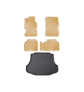 Honda Civic 2007-2011 Bej 3d Paspas+bagaj Havuzu Seti (Siyah - Beyaz)