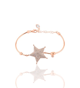 Söğütlü Silver Gümüş rose zirkon taşlı star bilezik