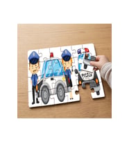 Polisler - Polis Arabaları Tasarımlı 24 Parça Ahşap Çocuk Puzzle MPK1159