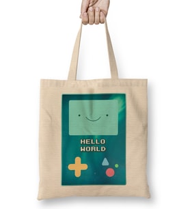 Bmo Hello World Adventure Time Space Galaxy Stars Aurora 01 Bez Çanta Uzun Saplı