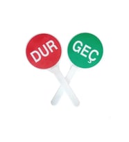El Tipi Dur-Geç Levhası – Çift Yönlü, Reflektif, Ergonomik Saplı Trafik Kontrol Levhası