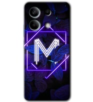 Xiaomi Redmi Note 13 Pro 5G Kılıf HD Desen Baskılı Kılıf - Dark Neon Yaprak M Harfi