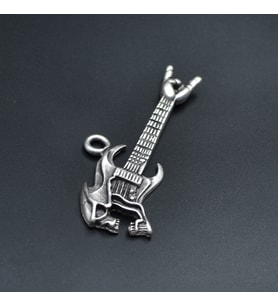 Kuru Kafa Elektro Gitar Kolye Ucu - Antik Gümüş Kaplama - Kod:143