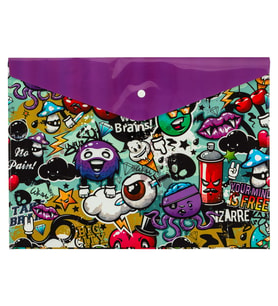 Bigpoint Çıtçıtlı Dosya A4 Grafiti Desenli x 12 Adet