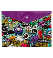 Bigpoint Çıtçıtlı Dosya A4 Grafiti Desenli x 12 Adet