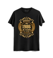 Vintage Gold Awesome Series August 1986 Siyah Tshirt