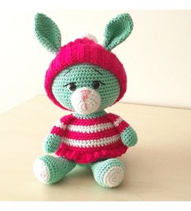 Amigurumi Örgü Oyuncak Tavşan Pembeli