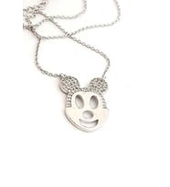 Pırlanta ışıltısında zirkon taşlı 925ayar gümüş miky mouse figürlü kolye