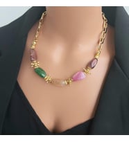 Star Akik kolye ve küpe set