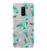 PrintiFy Samsung Galaxy A6 Plus 2018 ile Uyumlu 1mm Slim Fit Nazar Boncuğu 3 Baskılı Şeffaf  Kılıf