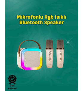 İki Mikrofonlu Renkli LED Işıklı Karaoke Cihazı