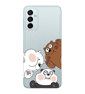 Samsung Galaxy M23 Uyumlu Kafadar Ayılar Desenli Şeffaf Telefon Kılıfı