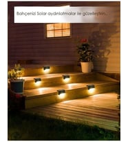 Güneş Enerjili Bahçe Led Lamba Dekor Bahçe Aydınlatma 2 Adet Köşebent Merdiven Veranda Solar