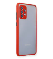 Mey İthalat® Samsung Galaxy A72 Kılıf Miami Şeffaf Silikon - Kırmızı