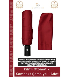 #Şemsiye Kılıflı Otomatik Su Geçirmez Dayanıklı 8 Telli Şık Ergonomik Çanta Boy Kompakt Yağmur Şemsi