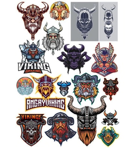 Vikingler Sticker Set 2  20 Parça Telefon, Tablet, Defter, Laptop Sticker