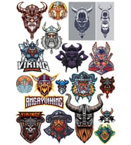 Vikingler Sticker Set 2  20 Parça Telefon, Tablet, Defter, Laptop Sticker