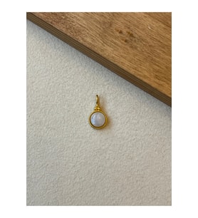 925 Ayar Gümüş Gold Renk Aytaşı Taşlı Kolye Ucu