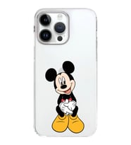Apple iPhone 14 Pro Uyumlu Kapak Mickey Mouse Tasarımlı Şeffaf Silikon Kılıf
