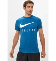 Nike Dri-Fit Training Swoosh Standart Kesim Mavi Erkek Tişört