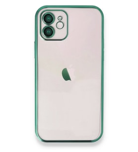 Newface Apple iPhone 12 Kılıf Razer Lensli Silikon - Yeşil