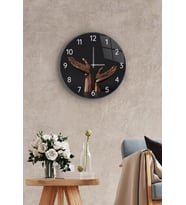 Çap 27cm - Bronz El - Dekoratif Cam Duvar Saati