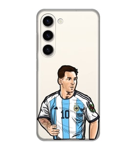 Samsung Galaxy S23 Uyumlu Lionel Messi Desenli Şeffaf Telefon Kılıfı