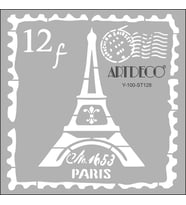 ARTDECO STENCİL 30X30CM  PARİS POSTA PULU 128
