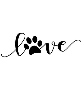 Love Köpek Ayak izi Sticker Yapıştırma Etiket 22CM Siyah Renk
