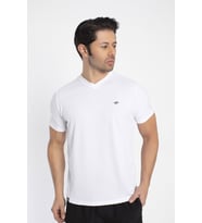 Crozwise V Yaka Erkek Beyaz Spor T-shirt - 7136-04