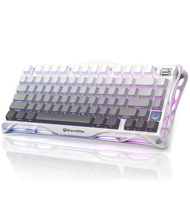 GravaStar Mercury K1 RGB Kablosuz Mekanik Gaming Klavye, İngilizce Q, Gradient White