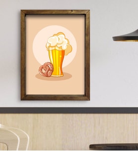 BK Gift Cafe & Bar & Restaurant Konseptli Doğal Masif Ahşap Çerçeveli Tablo 45x65cm-8