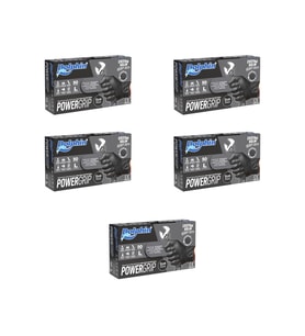 Dolphin Nitril PowerGrip Ekstra Kalın Elmas Dokulu Eldiven Siyah Large Büyük Boy - 50'li 5 Paket